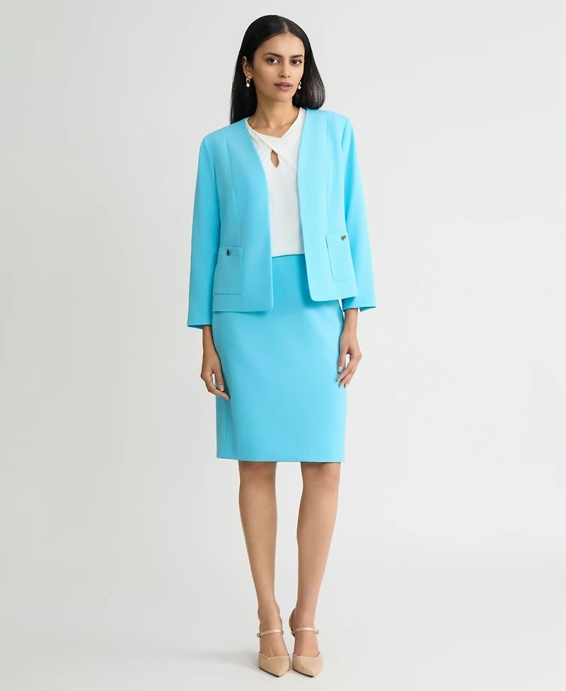 Kasper Women's Patch Pocket Open-Front Jacket