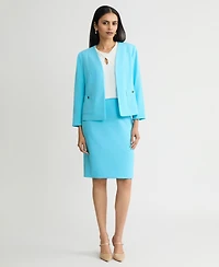 Kasper Women's Patch Pocket Open-Front Jacket