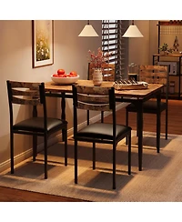 gaomon 5 Piece Dining Table Set, Industrial Style Dining Table and Chairs Set for 4, Kitchen Table Set for Dining Room Kitchen Apartment
