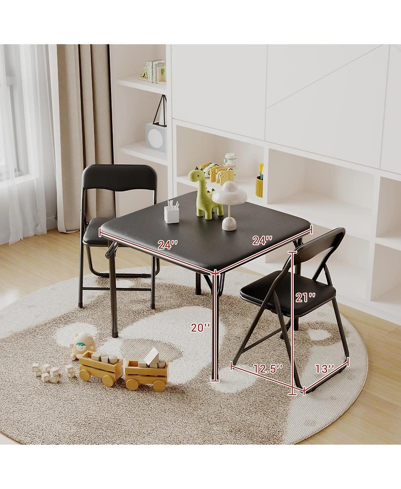 gaomon Boys and Girls Folding Table and Chair Set of 3