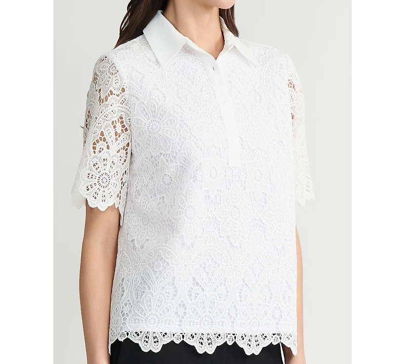 Kasper Women's Collared Lace Shirt