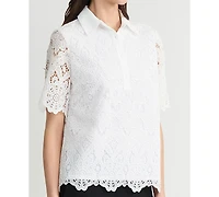 Kasper Women's Collared Lace Shirt