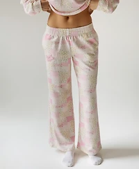 The Happy Camp3r Juniors' High Rise Patchwork Print Sweatpants