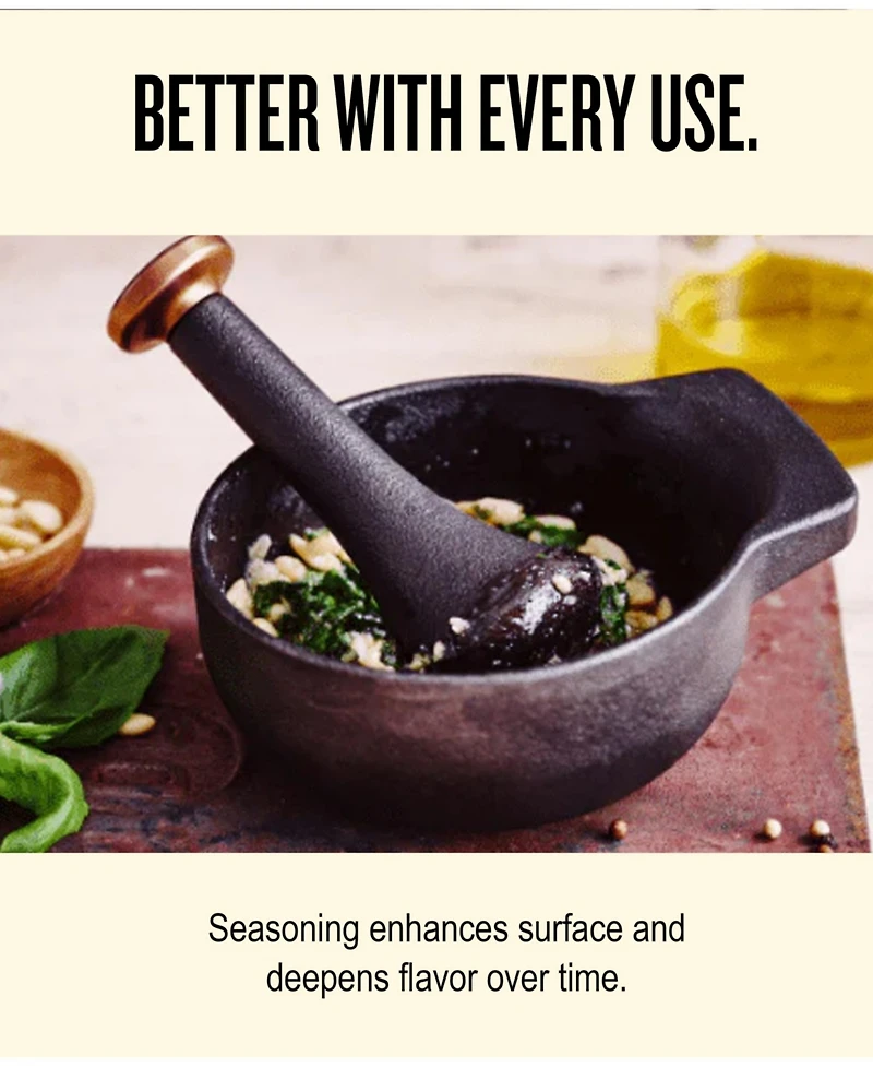 Alva Nori Enameled Cast Iron Mortar & Pestle Set - 2C Capacity