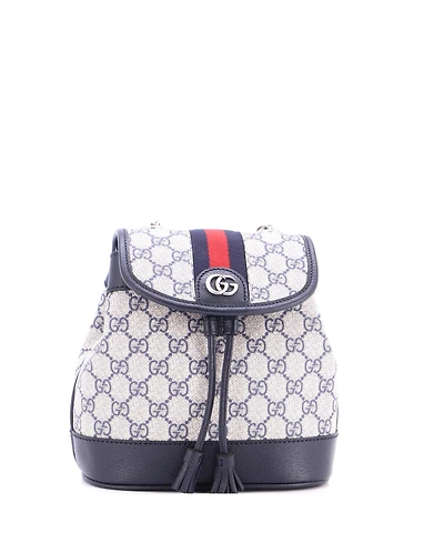 Pre-Owned Gucci Mini Ophidia Flap Backpack Gg Coated Canvas