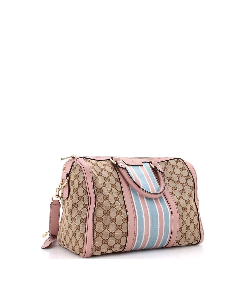 Pre-Owned Gucci Medium Vintage Web Boston Bag Gg Canvas