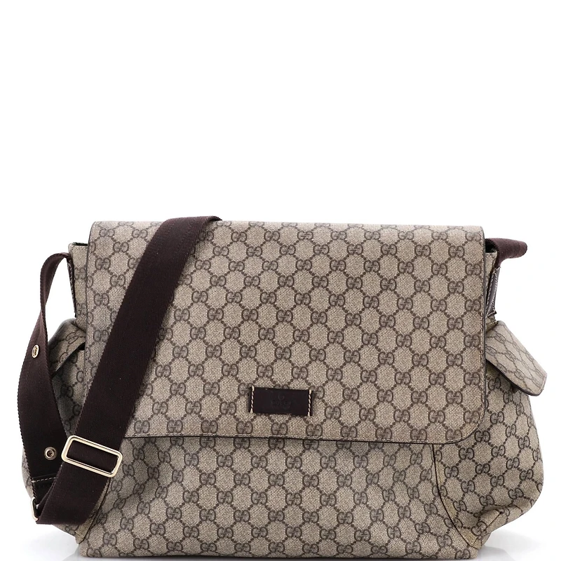 Pre-Owned Gucci Diaper Bag Gg Coated Canvas