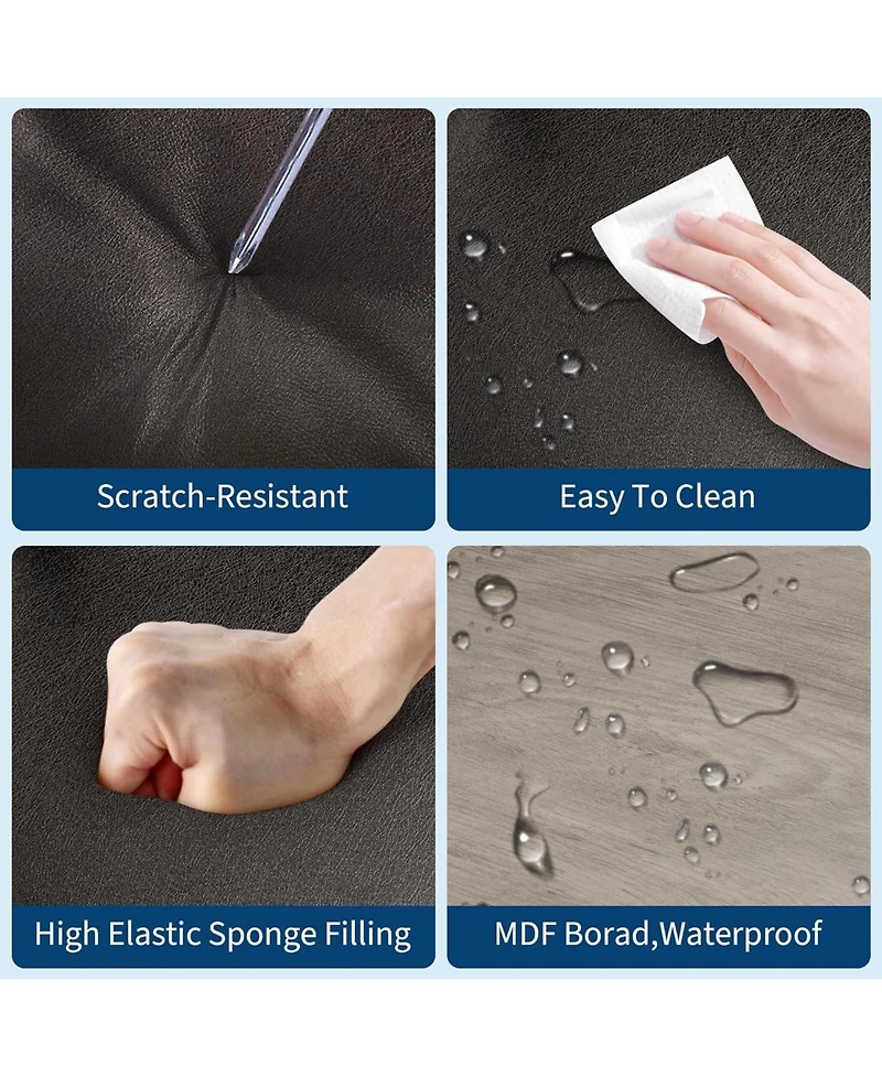 gaomon Dining Table Set for 4 W/Footrest and Backrest, Counter Height Table with 4 Upholstered Bar Stools