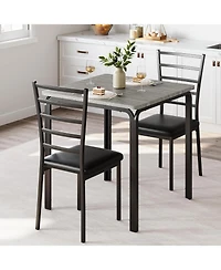 gaomon Dining Table for 2, Small Square kitchen Dinner Table Set for 2,Space Saving Wood Modern Dinette With Upholstered,Dining Room Furniture