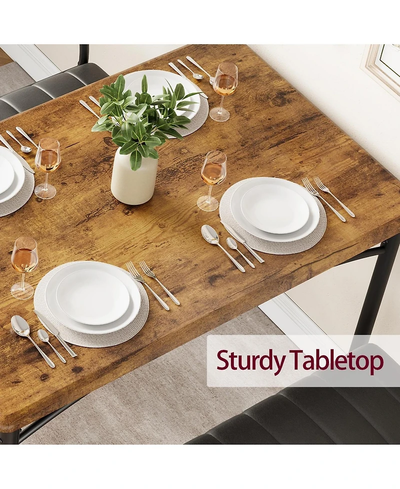 gaomon Dining Table Set for 4, Kitchen Table with Upholstered Bench and 2 Chairs, Kitchen Table and Chairs Set, for Small Space, Apartment