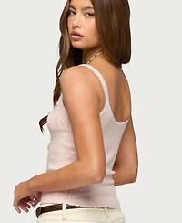 Edikted Women's Rosaliee Pointelle Knit Tank Top