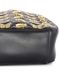 Pre-Owned Gucci Small Gg Marmont Backpack Embellished Matelasse Leather