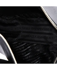 Pre-Owned Prada Double Triangle Logo Zip Shoulder Bag Saffiano Leather and Leather