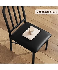 gaomon Dining Table Set for 2 With Chamfer Design,3-Piece Kitchen Table and Chairs With Cushioned Pu Seats.