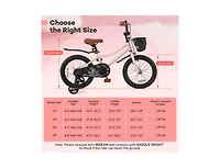 Hongge Kids Bike with Basket and Adjustable Handlebar