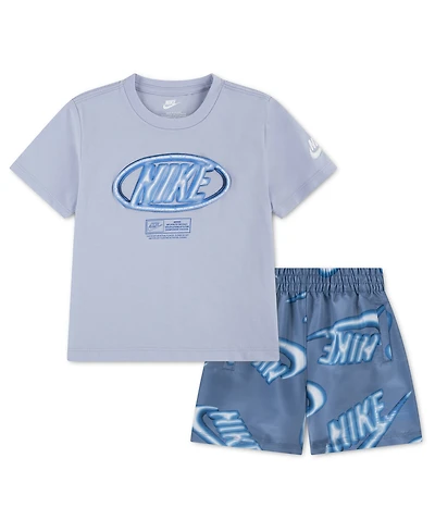Nike Toddler Boys' 2T-4T Sportswear Club Short-Sleeve T-Shirt and Shorts, 2-Piece Set