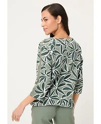 Olsen Women's Palm Design Jersey Top