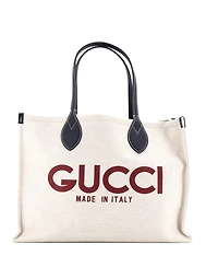 Pre-Owned Gucci Medium Logo Shopper Tote Printed Canvas