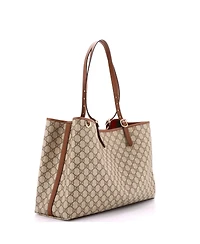 Pre-Owned Gucci Maxi Emblem Tote Gg Coated Canvas
