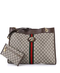 Pre-Owned Gucci Large Rajah Chain Tote Gg Coated Canvas