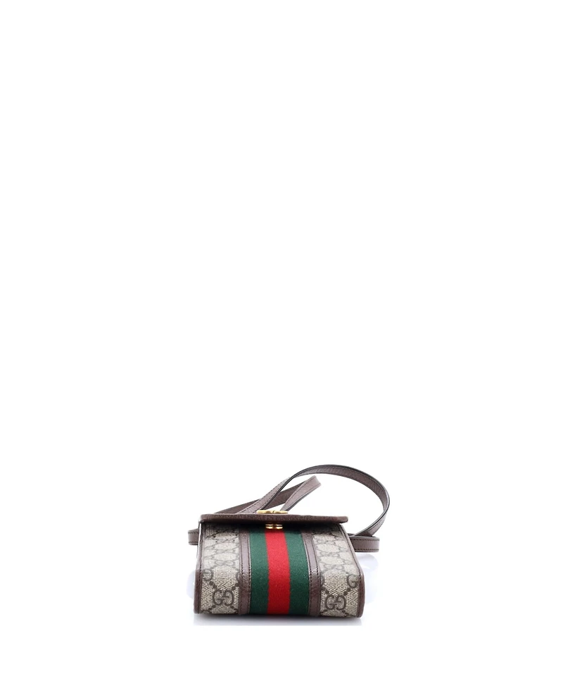Pre-Owned Gucci Mini Ophidia Vertical Flap Crossbody Bag Gg Coated Canvas