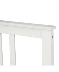 flynama Full Size Wood Platform Bed Headboard Footboard 10 Wood Slats No Box Spring