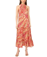 Msk Women's Halter Neck Tiered Maxi Dress
