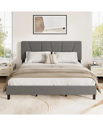gaomon Mdf + Iron Geometric Pattern Soft Bed, Stylish and Modern Design, Upholstered Mattress
