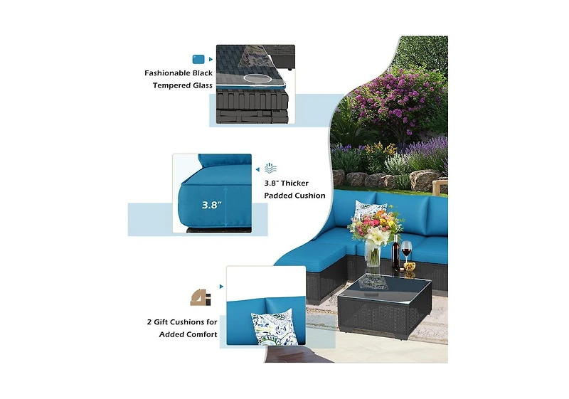 Aecojoy 7 Piece Outdoor Patio Furniture Set