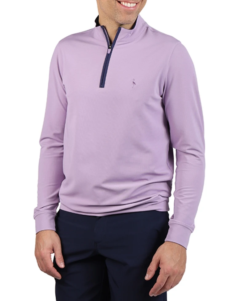 Tailorbyrd Men's Micro Grid Textured Performance Quarter Zip