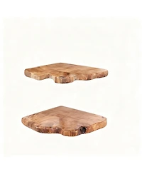 Yigii Corner Floating Shelves Cedar Wood Rustic Set of 2