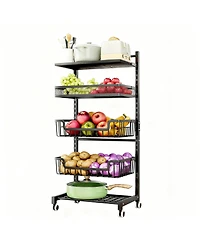 Yigii Fruit Basket Kitchen Cart 5 Tier Adjustable Vegetable Storage shelve