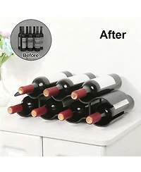 Yigii Countertop Wine shelf Wooden Storage Wavy Organizer Kitchen Cabinet Pantry Bar