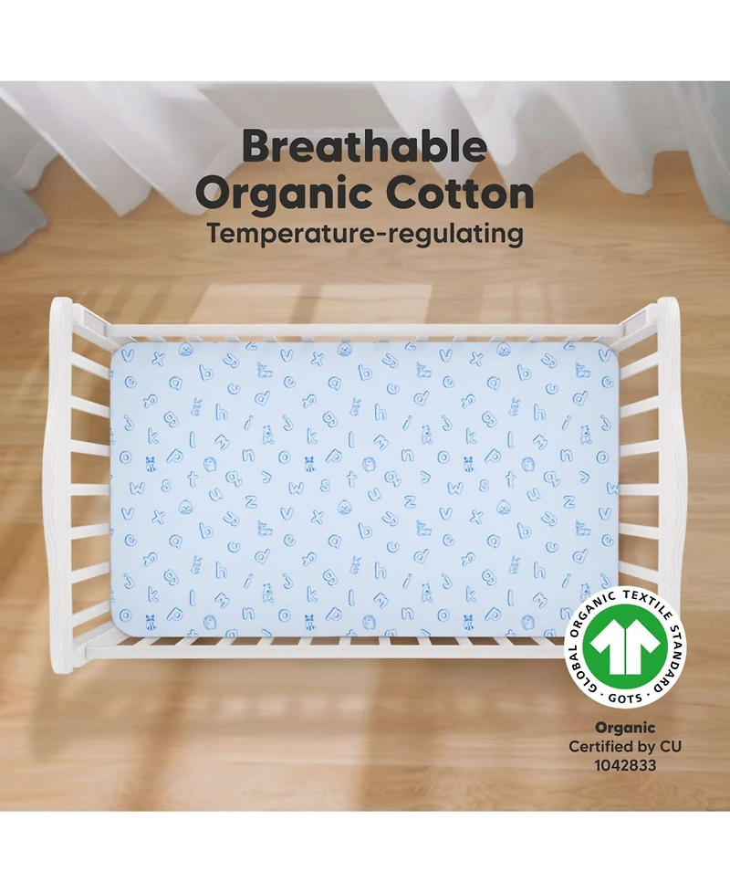KeaBabies 2pk Soothe Fitted Crib Sheets Neutral, Baby Sheets