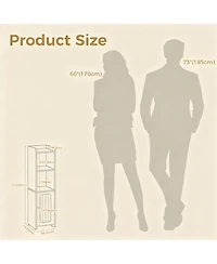 Yigii Bathroom Storage Cabinet Small Narrow With Two Adjustable Shelves