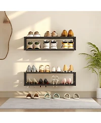 Yigii Wall-Mounted Shoe Rack 2 Pack Metal Hanging shelve