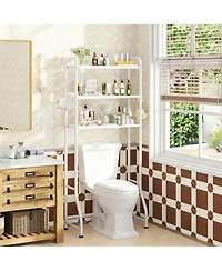 Yigii Expandable Over Toilet Storage Rack Metal 3 Tier Bathroom Organizer Shelf
