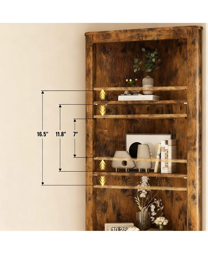 Yigii Corner Cabinet shelf with Fluted Door