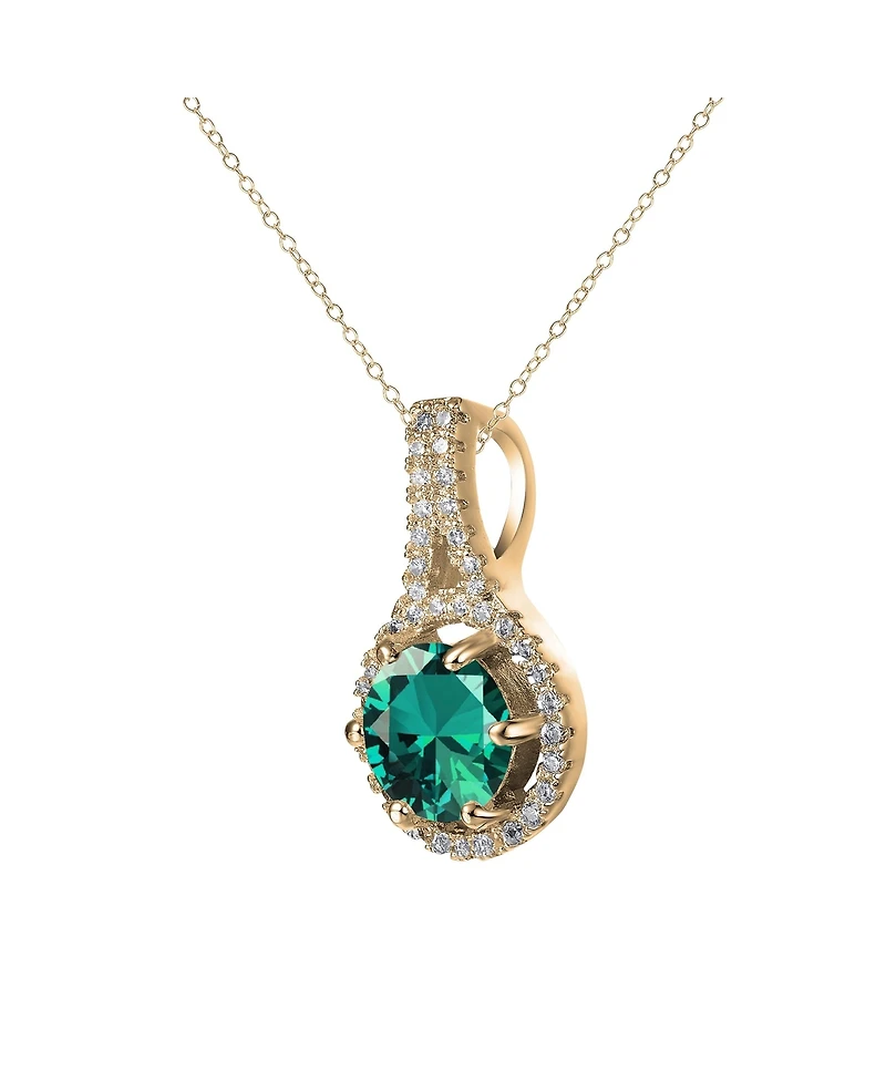 Unique Colored Cubic Zirconia Drop Pendant Necklace