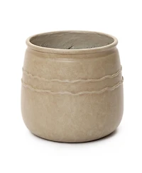 LuxenHome 14" Dia Rustic Brown Large Plant Pot with Drainage, Farmhouse Round Flower Pot Planter for Indoor and Outdoor Plants