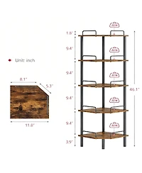 Yigii Corner Shelf Stand Industrial Metal Storage Rack for Home Office