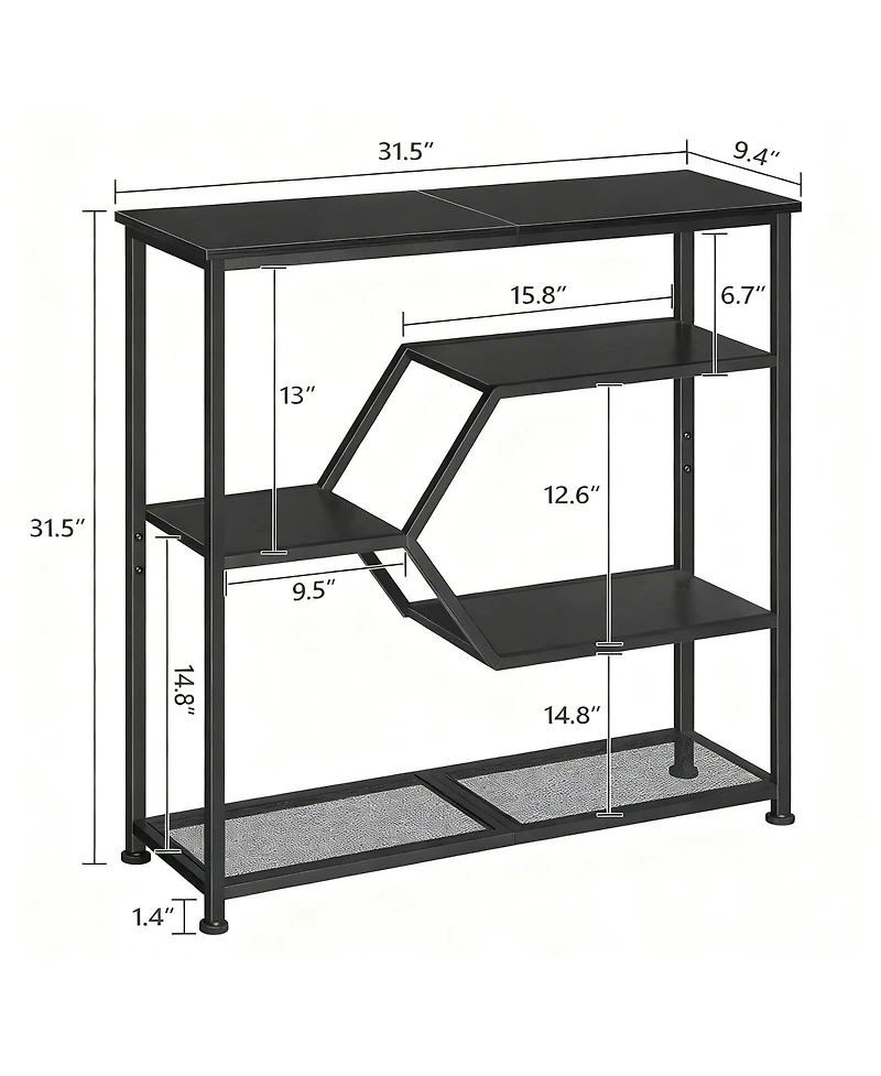 Yigii Console Table 31.5" Narrow 5-Tier Entryway Sofa Table with Storage Shelves