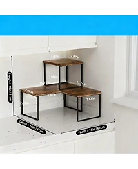 Yigii Adjustable Stackable Corner Shelf Organizer