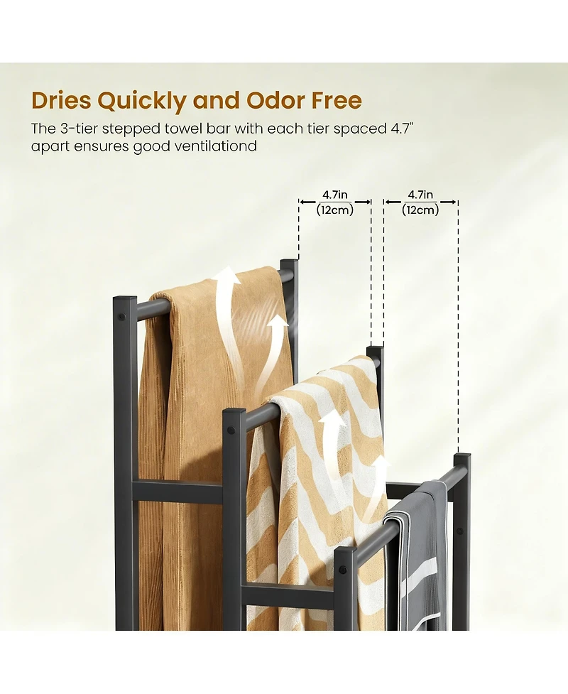 Yigii Freestanding Towel Rack Blanket Ladder Holder Outdoor Bath Drying Shelf
