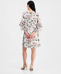 Kasper Women's Boat-Neck Flutter-Sleeve Swing Dress