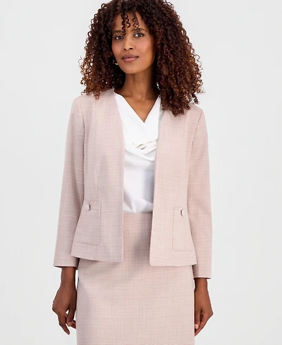 Kasper Women's Collarless Open-Front Jacket