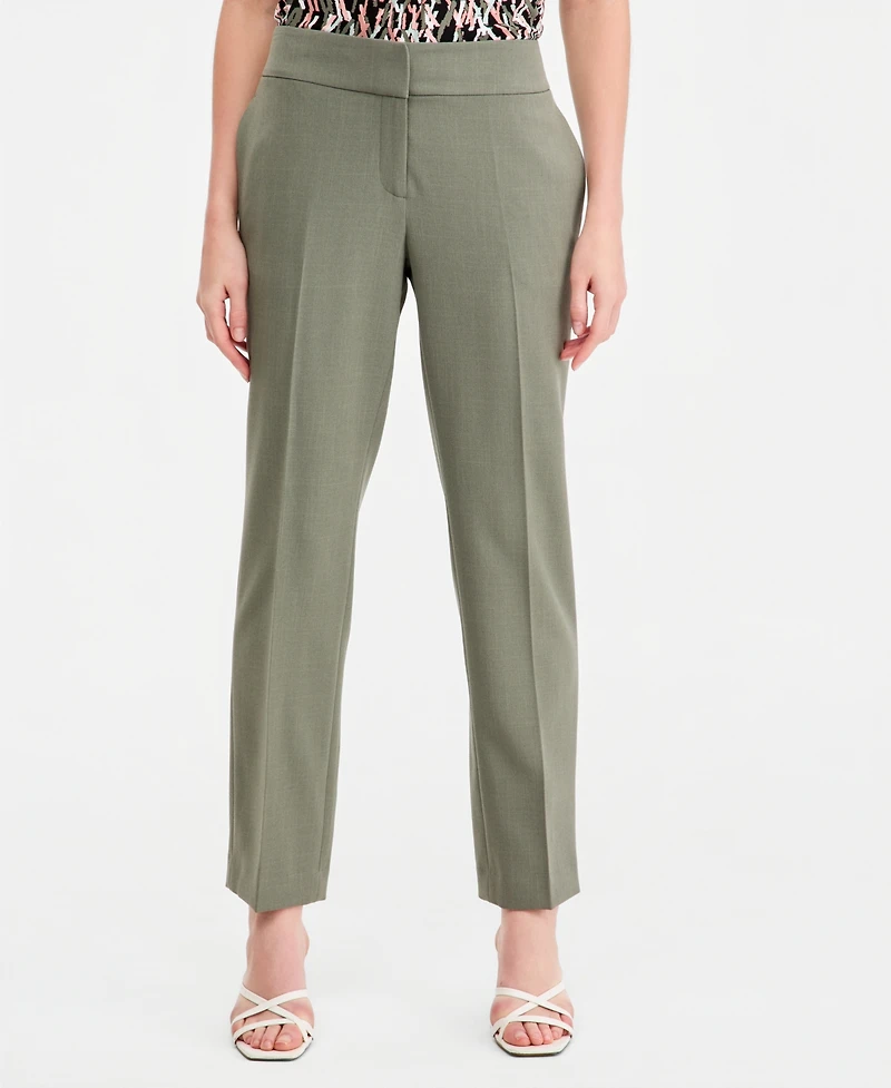 Kasper Petite Mid Rise Straight-Leg Pants