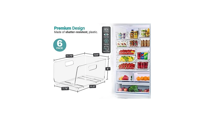 Sorbus Medium Stackable Open Front Storage Bins - For Pantry, Kitchen and Home Organization