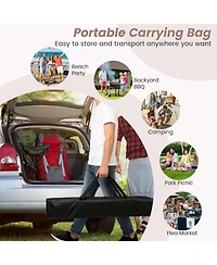 Gymax 10 Ft x Pop-Up Canopy Tent w/ Mesh Netting Carry Bag 8 Stakes and 4 Ropes Outdoor