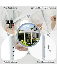 Gymax 10 Ft x 10 Ft Pop-Up Canopy Tent w/ Mesh Netting Carry Bag 8 Stakes and 4 Ropes